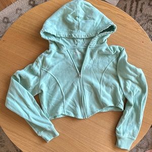 NWOT Hollister mint green cropped hoodie